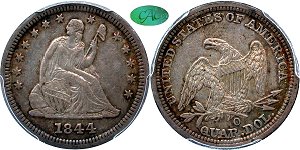 GFRC Open Set Registry - Tenafly 1844 Seated  25C