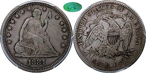 GFRC Open Set Registry - Iowa Collection III 1884 Seated  25C