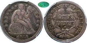 GFRC Open Set Registry - Tenafly 1858 Seated  10C