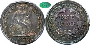 GFRC Open Set Registry - Gerry Fortin 1848 Seated  10C