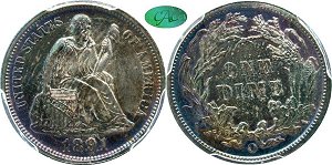 GFRC Open Set Registry - Coulombe Family 1891 Seated  10C