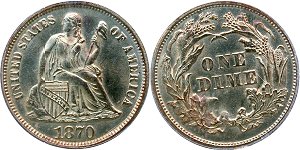 GFRC Open Set Registry - Newtown 1870 Seated  10C