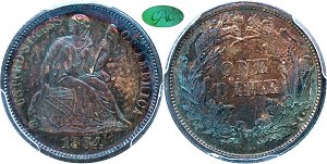 GFRC Open Set Registry - Newtown 1864 Seated  10C