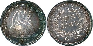 GFRC Open Set Registry - Coulombe Family 1857 Seated  10C