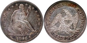 GFRC Open Set Registry - Oregon Beaver 1846 Seated Med Date 50C