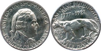 GFRC Open Set Registry - nacnud 1927 Early Commemorative Vermont 50C