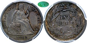GFRC Open Set Registry - Dale Miller 1862 Seated  10C
