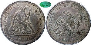 GFRC Open Set Registry - Tenafly 1850 Seated  25C