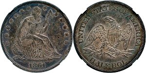 GFRC Open Set Registry - Oregon Beaver 1861 Seated  50C