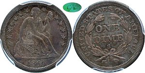 GFRC Open Set Registry - Tenafly 1860 Seated  10C