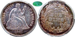 GFRC Open Set Registry - Civil War 1861 Seated  10C