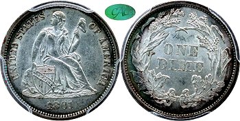 GFRC Open Set Registry - Coulombe Family 1861 Seated  10C