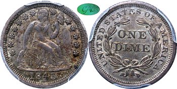 GFRC Open Set Registry - Tenafly 1843 Seated  10C