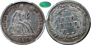 GFRC Open Set Registry - Tenafly 1868 Seated  10C