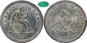 GFRC Open Set Registry - Tenafly 1847 Seated  25C