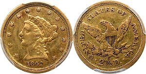 GFRC Open Set Registry - Golden Arm 1842 Gold Liberty G$2.5