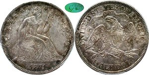 GFRC Open Set Registry - Newtown 1871 Seated  50C