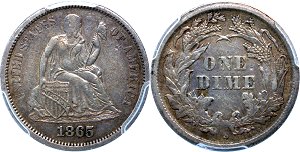 GFRC Open Set Registry - Coulombe Family 1865 Seated  10C