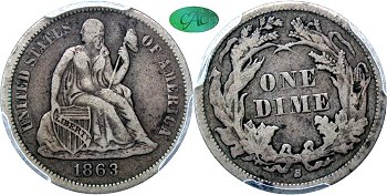 GFRC Open Set Registry - Tenafly 1863 Seated  10C