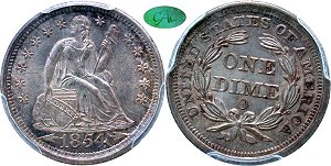 GFRC Open Set Registry - Newtown 1854 Seated With Arrows 10C