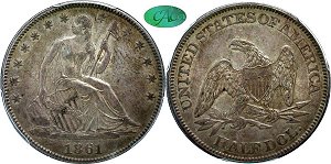 GFRC Open Set Registry - TGM 1861 Seated  50C