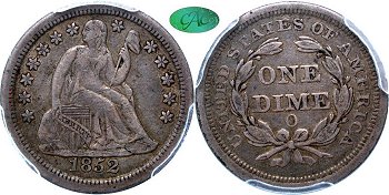 GFRC Open Set Registry - Tenafly 1852 Seated  10C