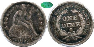 GFRC Open Set Registry - Dale Miller 1853 Seated  10C