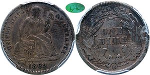 GFRC Open Set Registry - Newtown 1862 Seated  10C