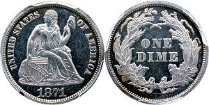 GFRC Open Set Registry - David Miller 1871 Seated  10C