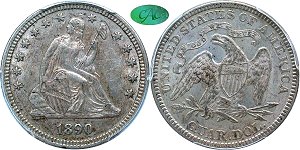 GFRC Open Set Registry - Tenafly 1890 Seated  25C