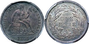 GFRC Open Set Registry - Coulombe Family 1875 Seated In Wreath 10C