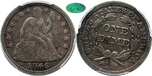 GFRC Open Set Registry - Tenafly 1846 Seated  10C