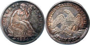 GFRC Open Set Registry - nacnud 1854-1855 Seated With Arrows 50C