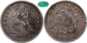 GFRC Open Set Registry - Tenafly 1869 Seated  25C