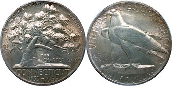 GFRC Open Set Registry - nacnud 1935 Early Commemorative Connecticut 50C