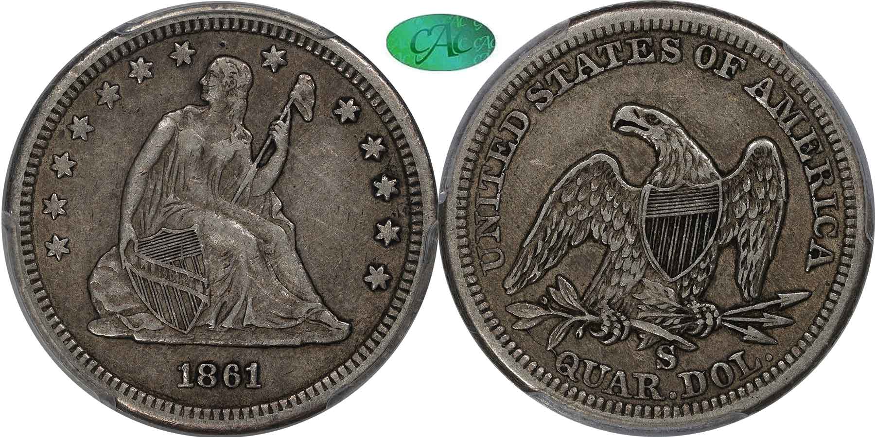 GFRC Open Set Registry - MIKE VERHULST 1861 Seated  25C