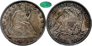 GFRC Open Set Registry - Oregon Beaver 1873 Seated With Arrows 50C