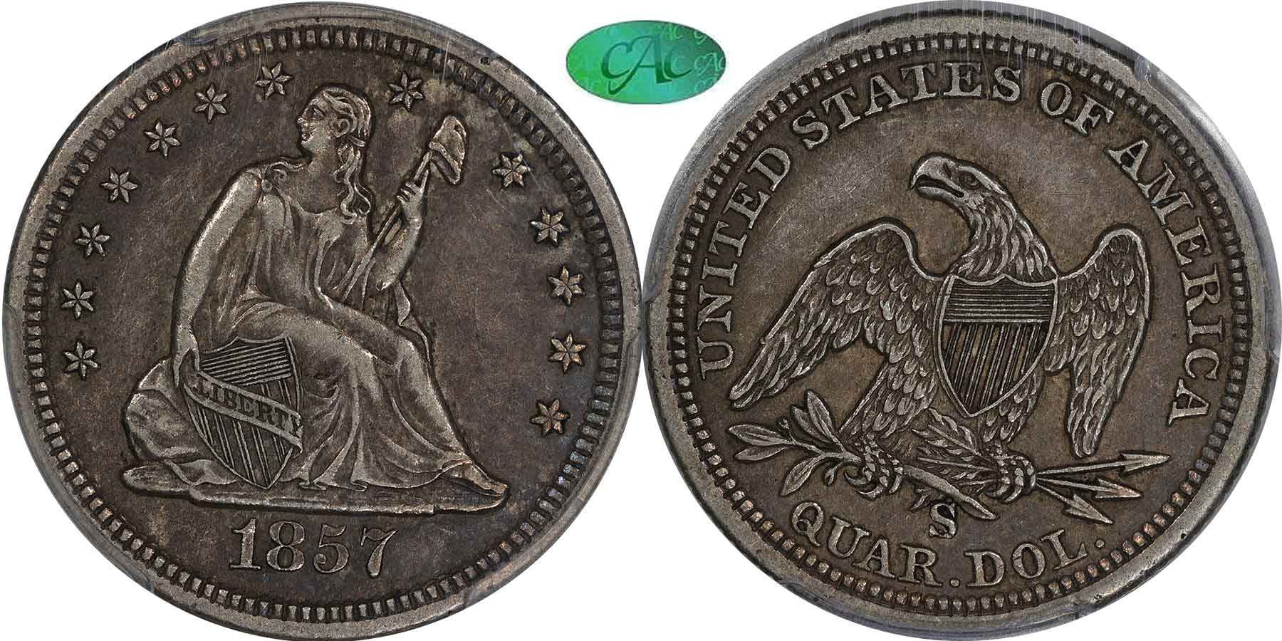 GFRC Open Set Registry - MIKE VERHULST 1857 Seated  25C