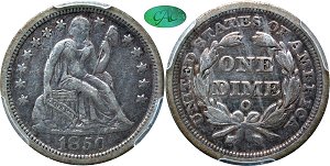 GFRC Open Set Registry - Tenafly 1850 Seated  10C