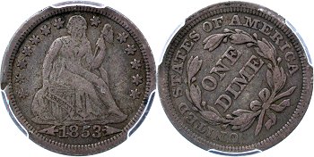 GFRC Open Set Registry - Dale Miller 1853 Seated With Arrows Unhubbed 10C