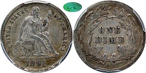GFRC Open Set Registry - Tenafly 1891 Seated  10C