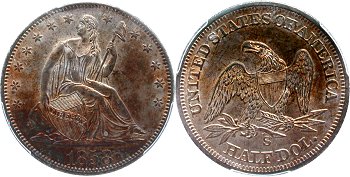GFRC Open Set Registry - Oregon Beaver 1858 Seated  50C