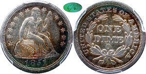 GFRC Open Set Registry - Tenafly 1851 Seated  10C