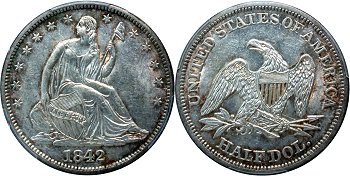 GFRC Open Set Registry - nacnud 1839-1866 Seated With Drapery 50C