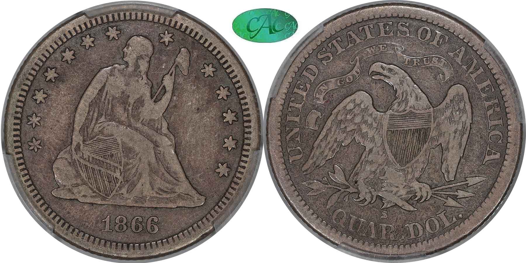 GFRC Open Set Registry - MIKE VERHULST 1866 Seated  25C