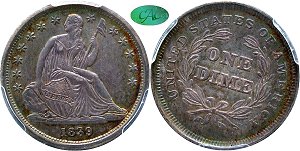 GFRC Open Set Registry - Tenafly 1839 Seated No Drapery 10C