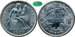 GFRC Open Set Registry - Newtown 1891 Seated  10C