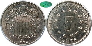 GFRC Open Set Registry - Piedmont 1867-1883 Shield No Rays 5C