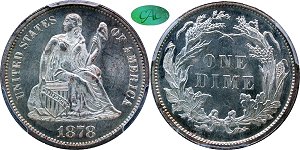 GFRC Open Set Registry - Newtown 1878 Seated  10C