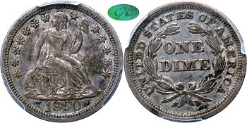 GFRC Open Set Registry - Tenafly 1850 Seated  10C